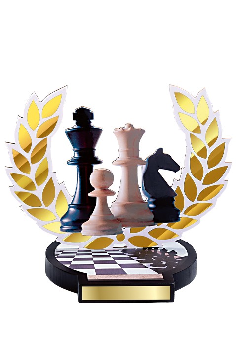 Trophée Bois Echecs 56503